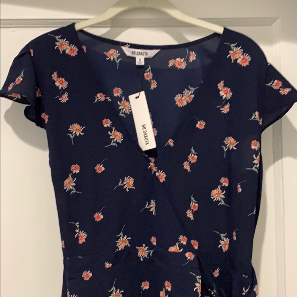BB Dakota Floral Wrap Midi Dress